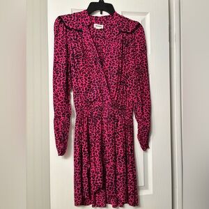 Zadig & Voltaire pink leopard reveal print dress small